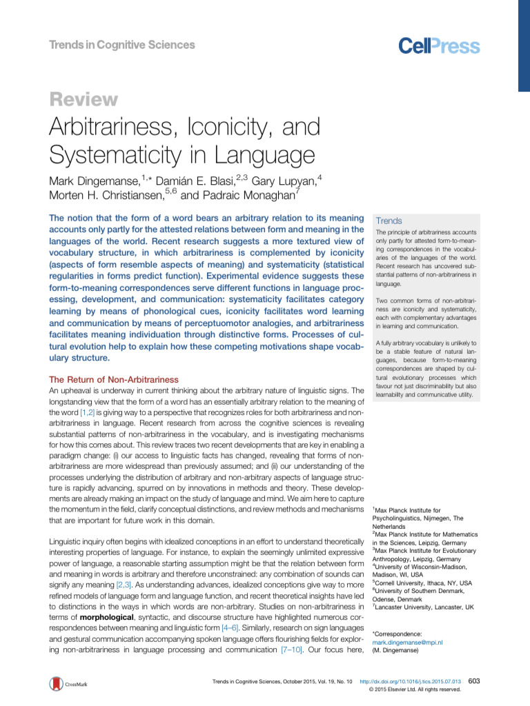 Non-Arbitrariness in Language Structure | PDF | Word | Semantics