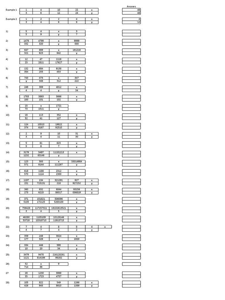 Number Sequence Analysis Examples | PDF