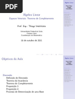 Aula de Álgebra Linear - 6 de Outubro