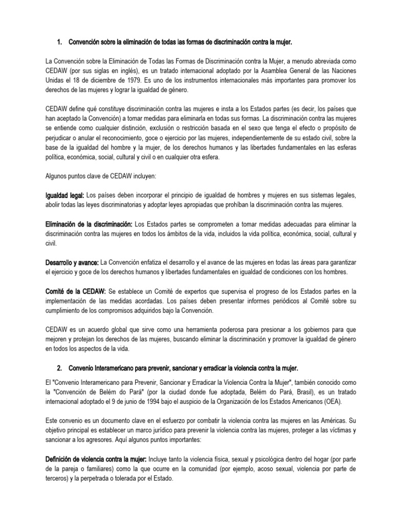 Convención Sobre La Eliminación de Todas Las Formas de Discriminación ...