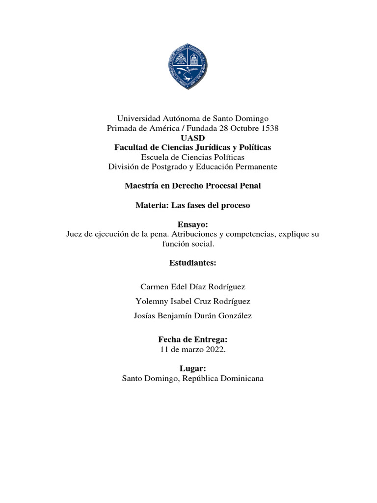 Funciones del Juez de Ejecución Penal | PDF | Juez | Prisión