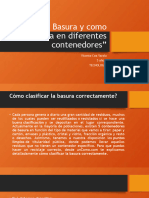 Reciclaje de La Basura y Como Clasificarla en Diferentes Contenedores