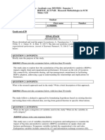 RSCH Methods - 511 Paris - Exam Paper