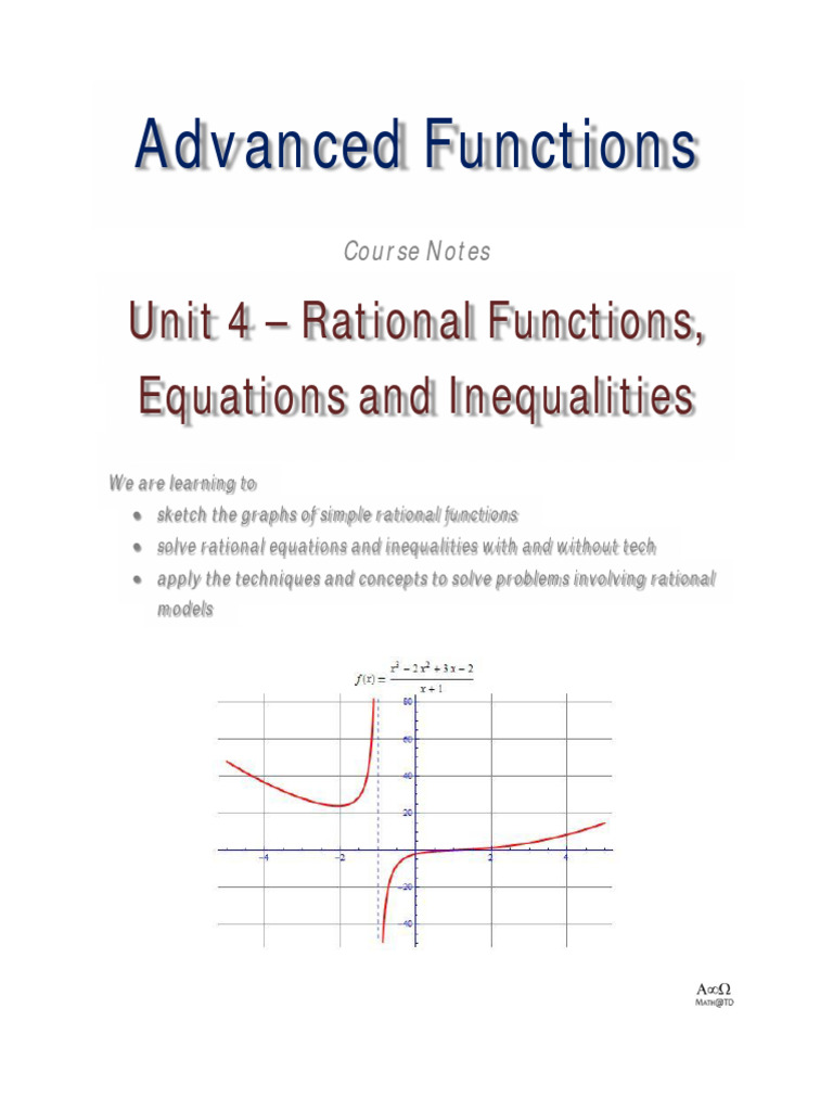 Rational Functions: Graphs & Equations | PDF | Asymptote | Function ...