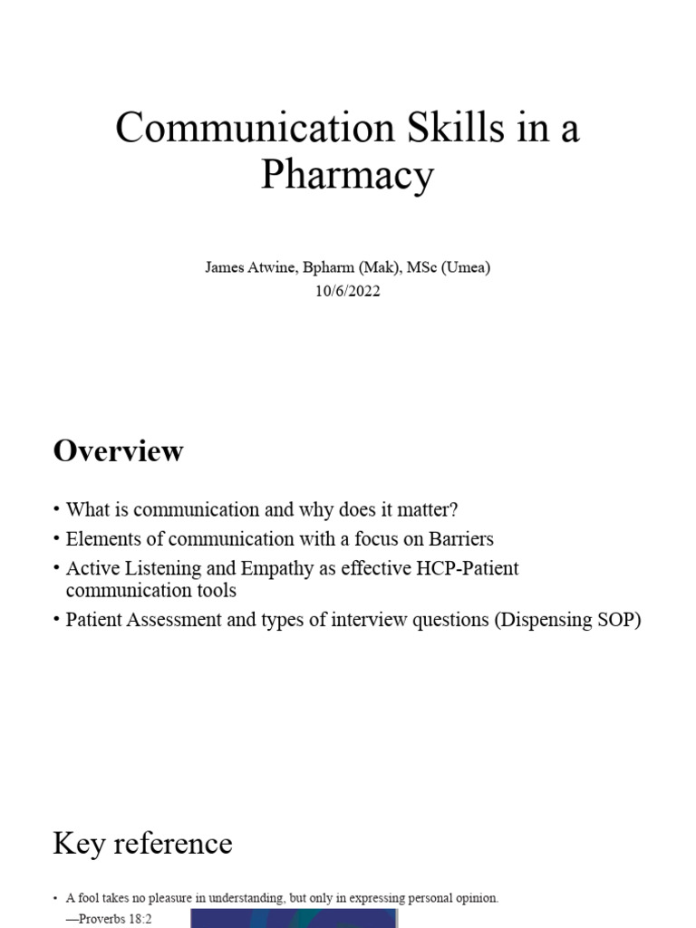 Effective Communication in Pharmacy | PDF | Communication | Nonverbal ...