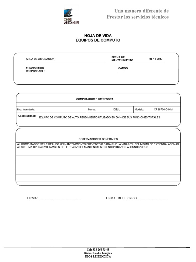 Formato de Recibido de Computadores | PDF | Informática | Ciencias de ...