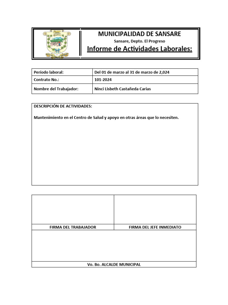 Formato de Informe de Actividades | PDF
