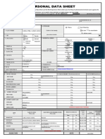 Personal Data Sheet CS Form No. 212 Revised 2017