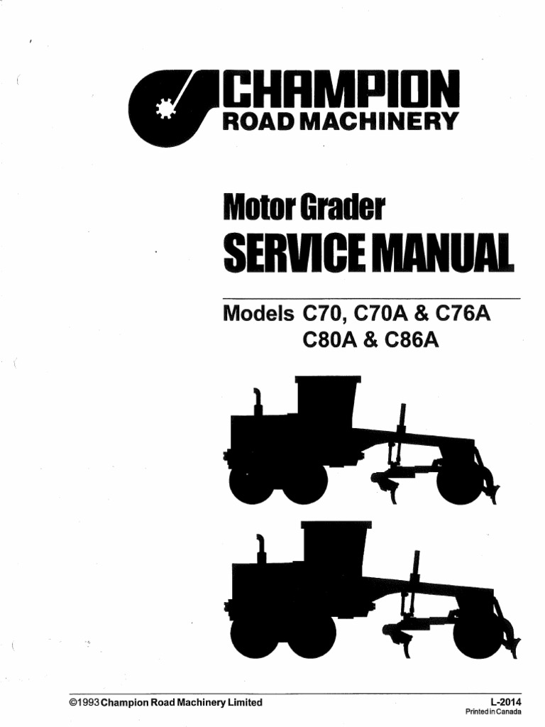Leeboy Champion Volvo Motor Grader Service Manual | PDF