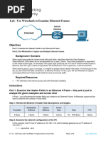 7.1.6 Lab - Use Wireshark To Examine Ethernet Frames