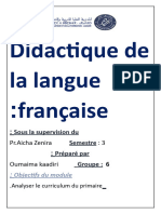Didactique de La Langue Française
