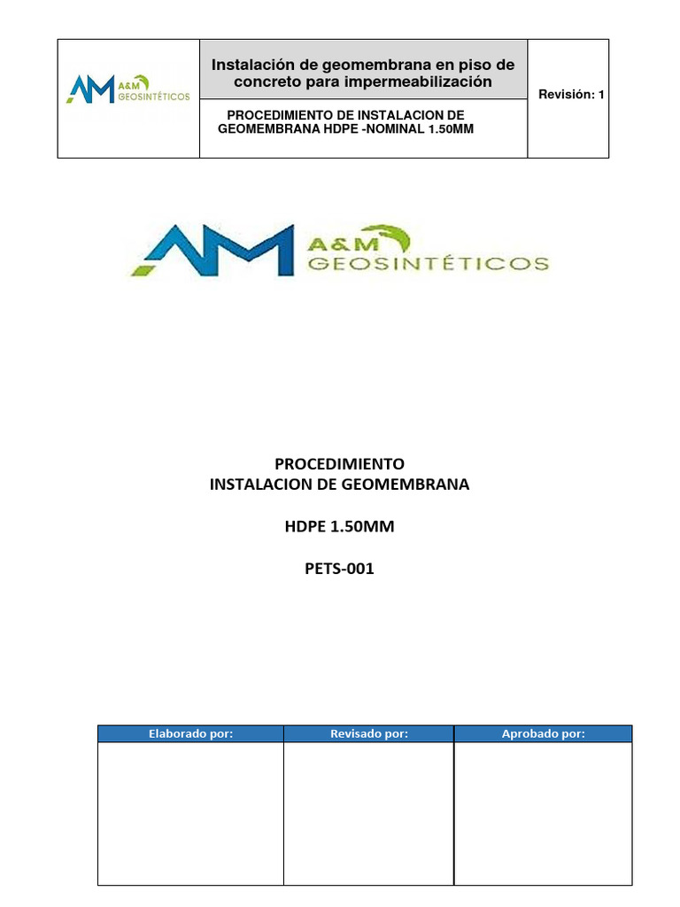 Instalación de Geomembrana HDPE en Piso | PDF | Soldadura | Construcción