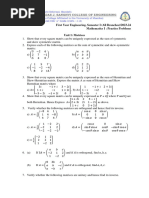 Mathematics-I, Sem-I Practice Questions On All Modules