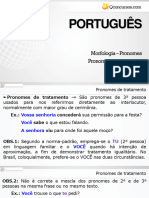 Português: Morfologia - Pronomes Pronomes de Tratamento