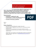 NSCS Scholarship Questions - Fall 2011