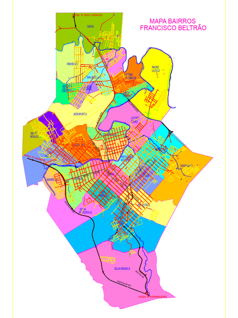 Mapa Da Cidade Bairros | PDF