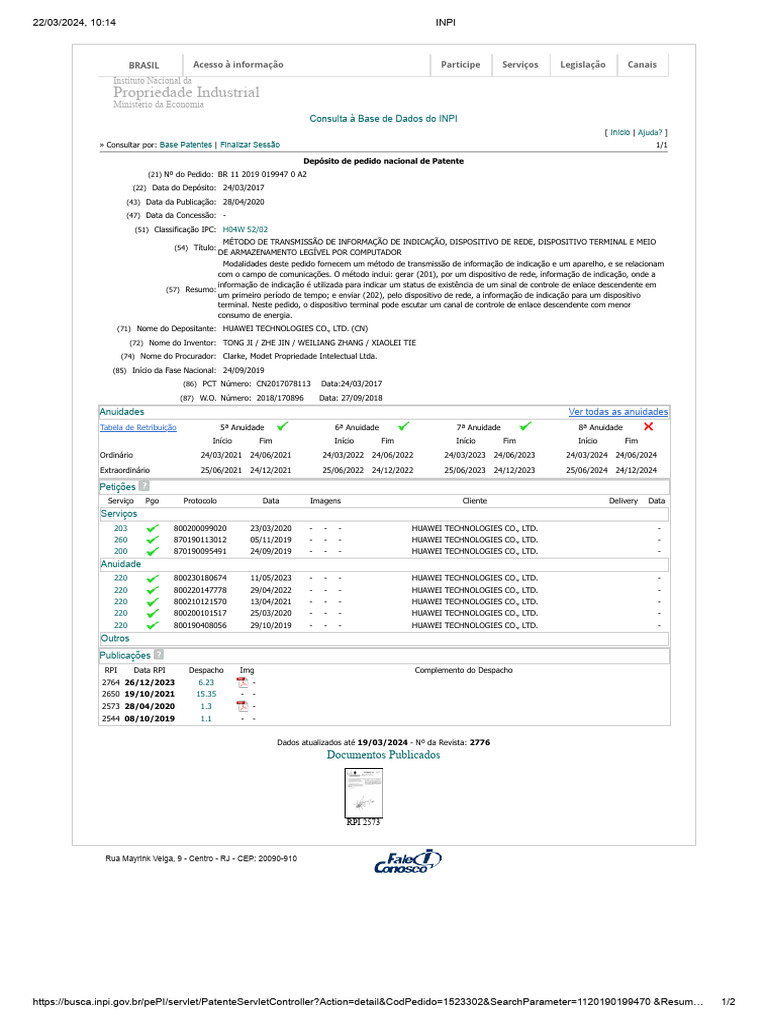 INPI | Download grátis PDF | Patente | Rede de computadores
