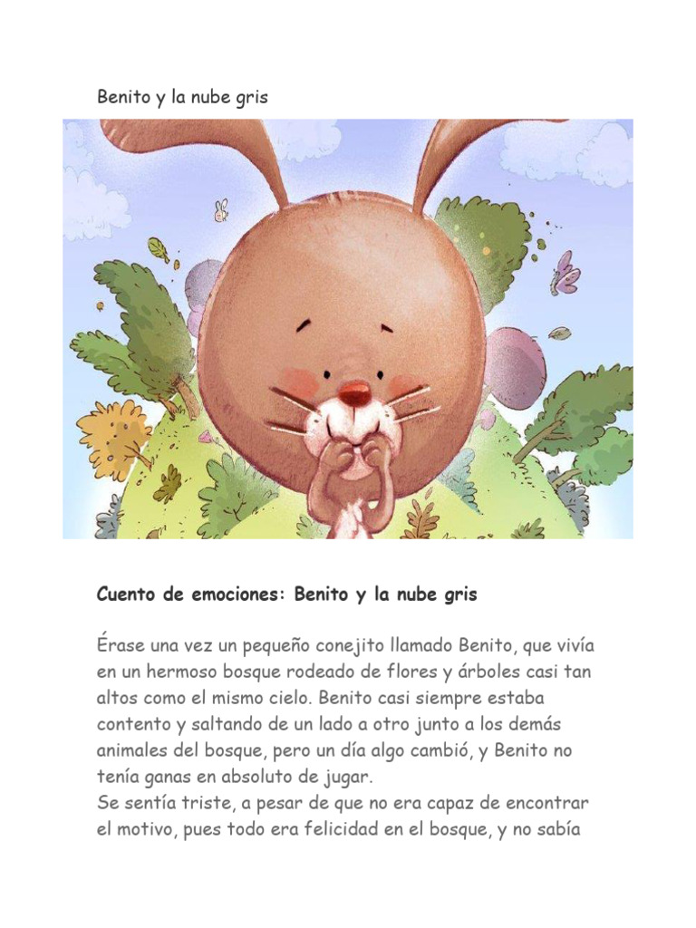 Benito y la nube gris: un cuento de amistad | PDF
