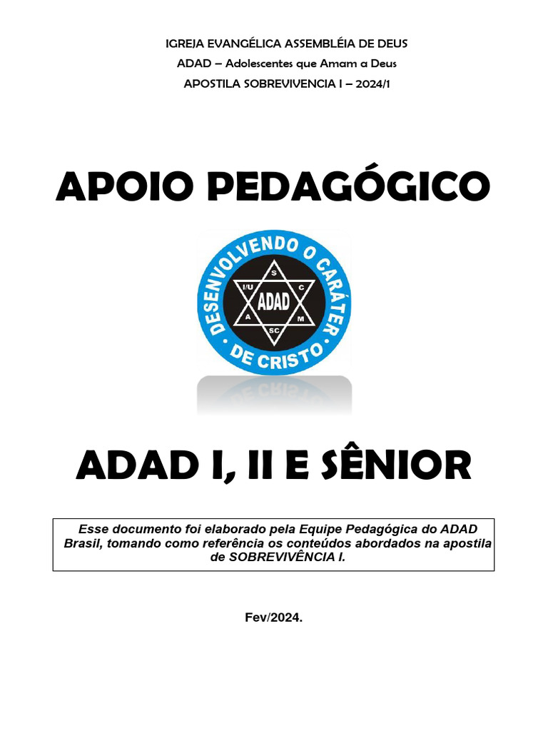 Apostila de Sobrevivência ADAD 2024 | PDF | Água | Elias