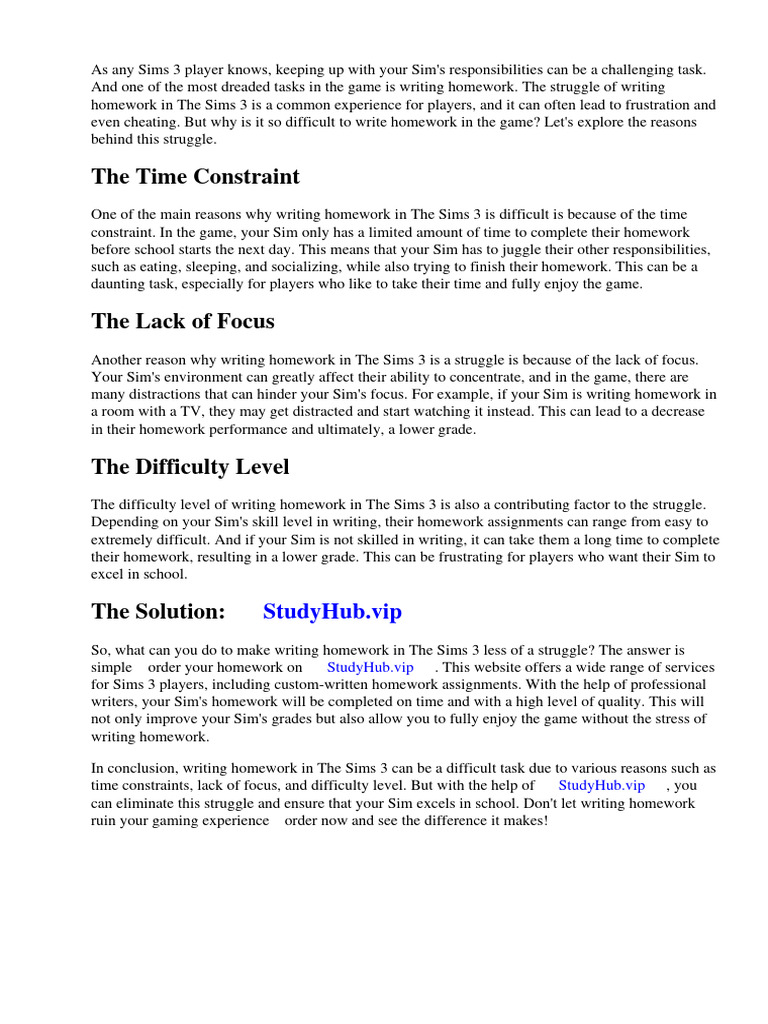 How do you copy homework sims 3 pdf homework adolescence