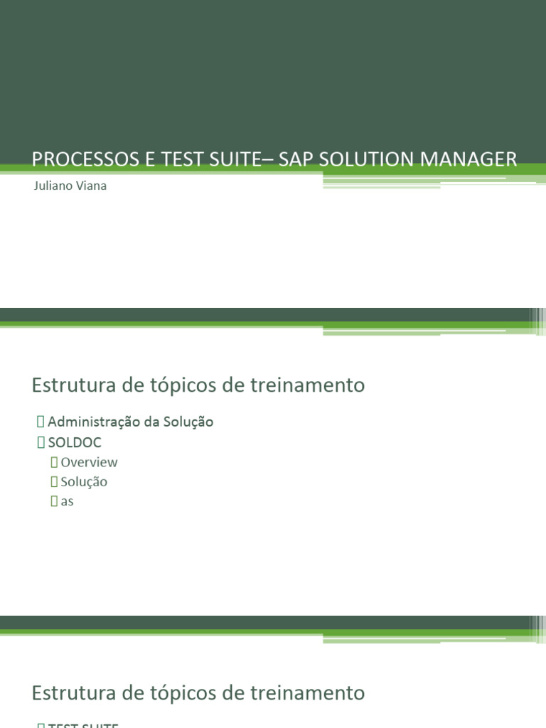 Test Suite no SAP Solution Manager | PDF | Biblioteca (informática ...