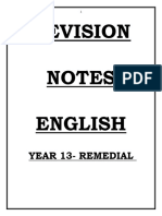 YEAR 13 ENGLISH REVISION NOTES