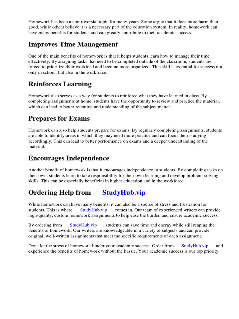 Homework Do More Good Than Harm PDF Homework Learning