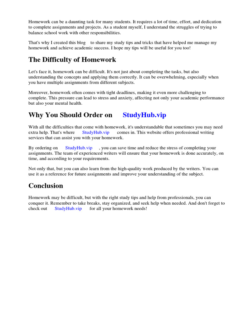 Graces Homework Study Tips Blog | PDF | Homework | Mind