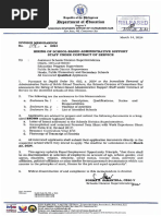 Division Memorandum No. 114 S. 2024 Hiring of School Based Administrative Support Staff Under Contract of Service