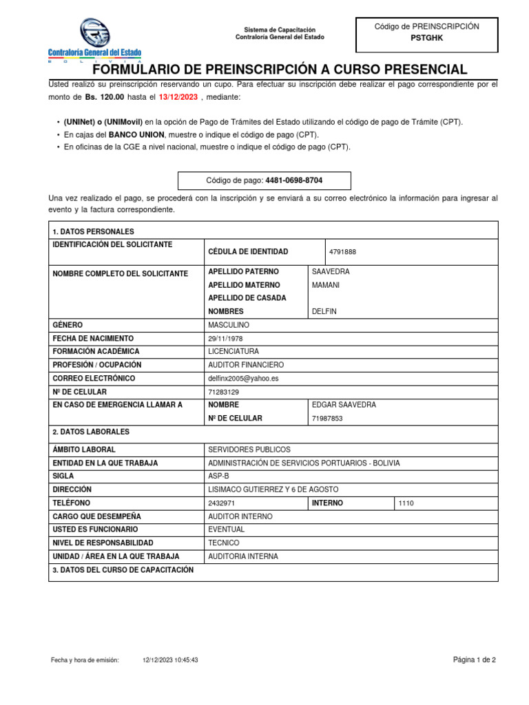 Formulario contraloria pdf