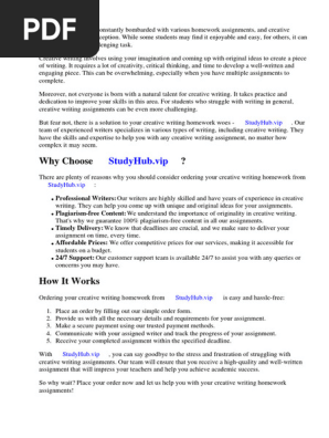 Creative Writing Homework Assignments