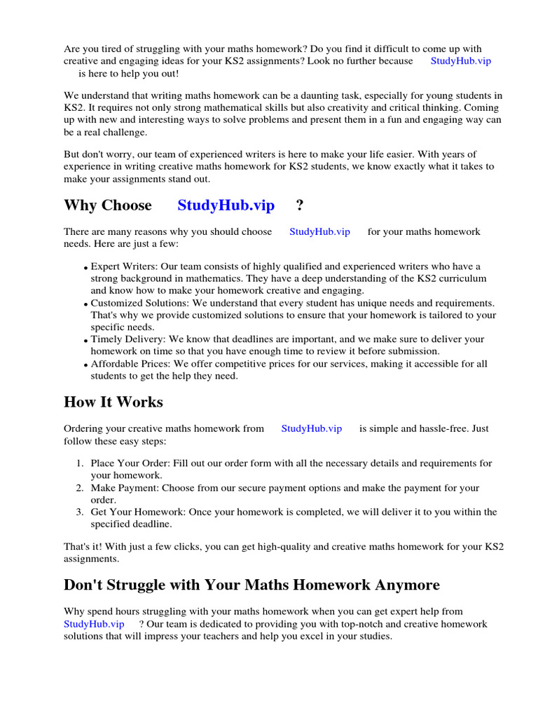 Creative Maths Homework Ks2 | PDF | Microsoft Power Point | Homework