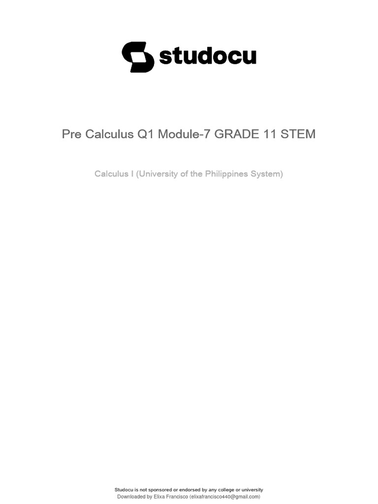 Pre Calculus q1 Module 7 Grade 11 Stem | PDF | Ellipse | Learning