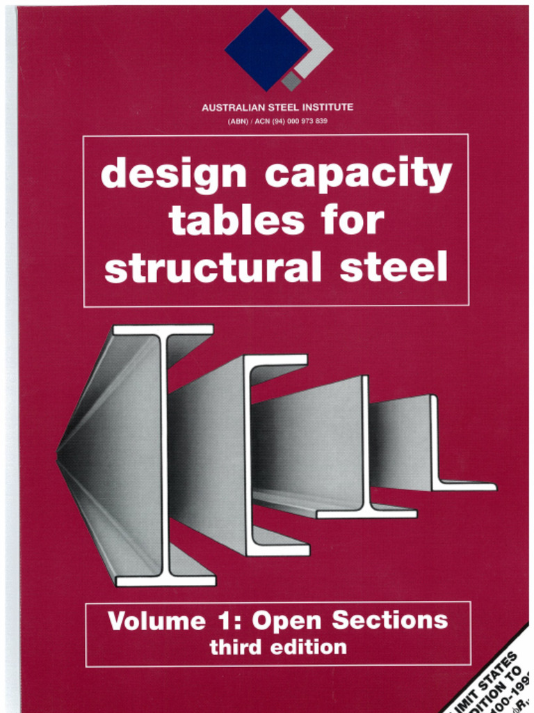 Design Capacity Tables For Structural Steel Open Section Vol 1 | PDF