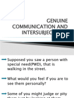 Genuine Communication and Intersubjectivity