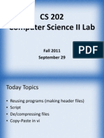 CS 202 Computer Science II Lab: Fall 2011 September 29