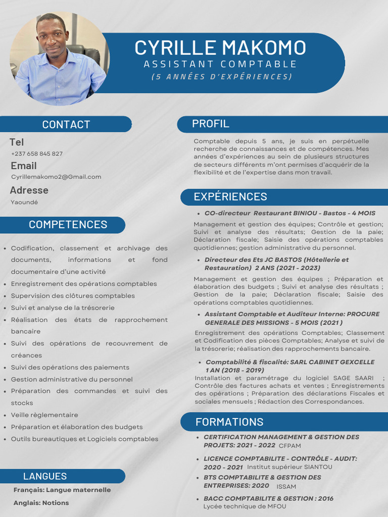 CV Assistant Comptable Débutant | PDF | Comptabilité | Économie d ...