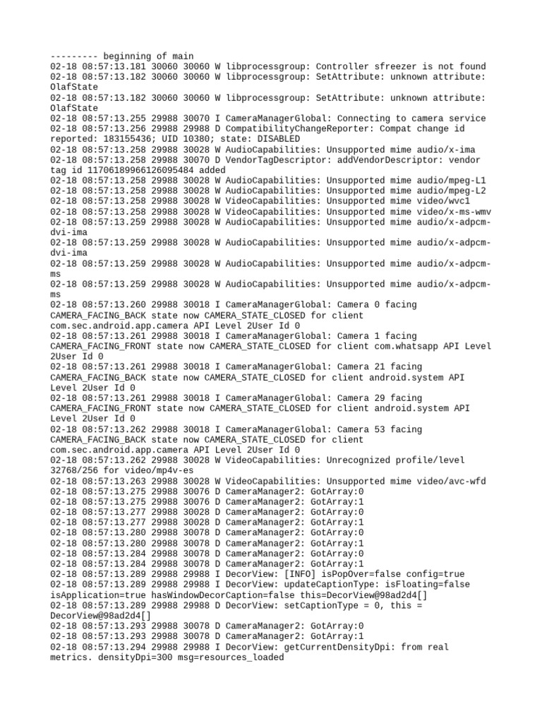Camera and Audio Capabilities Log | PDF | Software Development ...