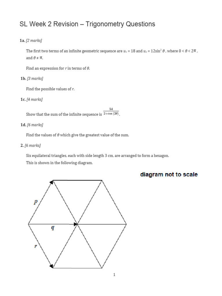 Trigonometry Revision Questions Guide | PDF | Mathematics