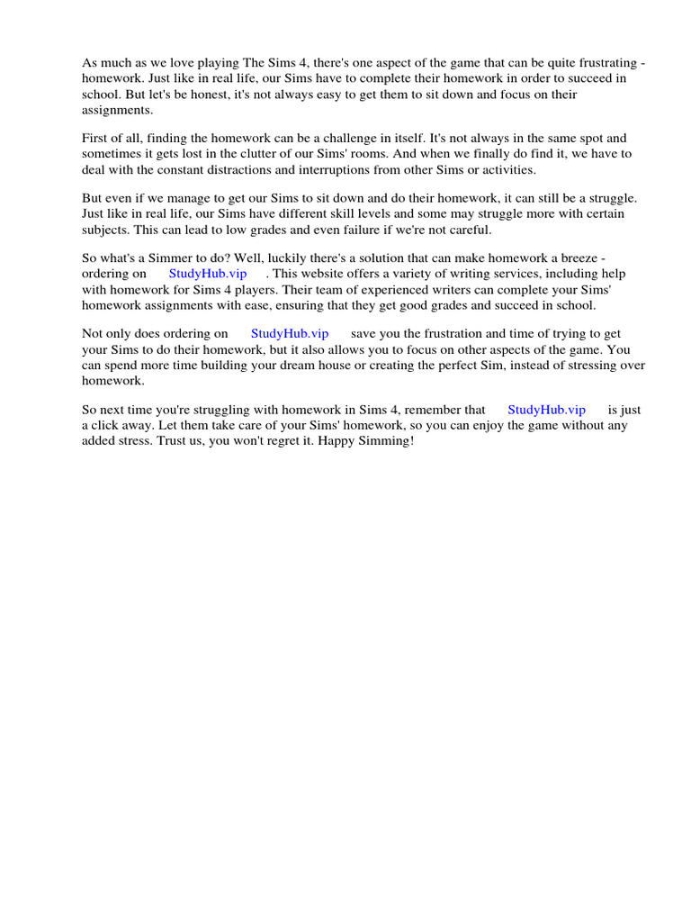 How do you do homework in sims 4 pdf homework adolescence