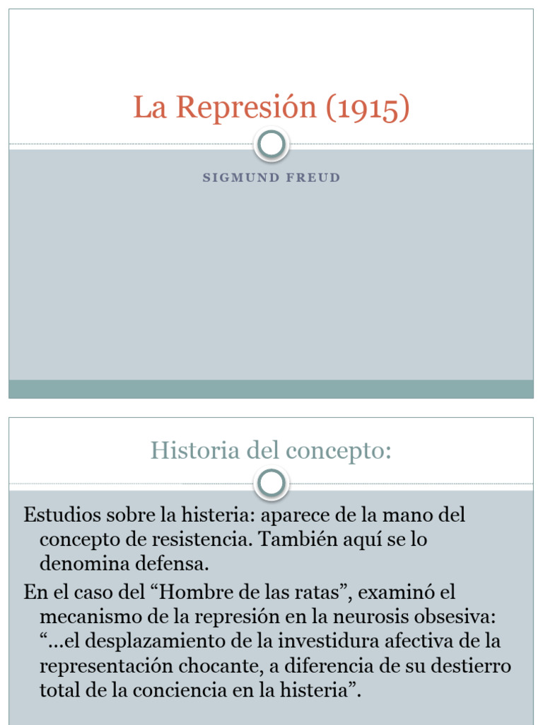 La Represión (1915) | Descargar gratis PDF | Psicoterapia | Sicología