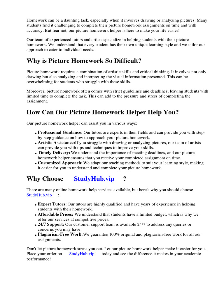 Picture Homework Helper PDF Homework Libraries