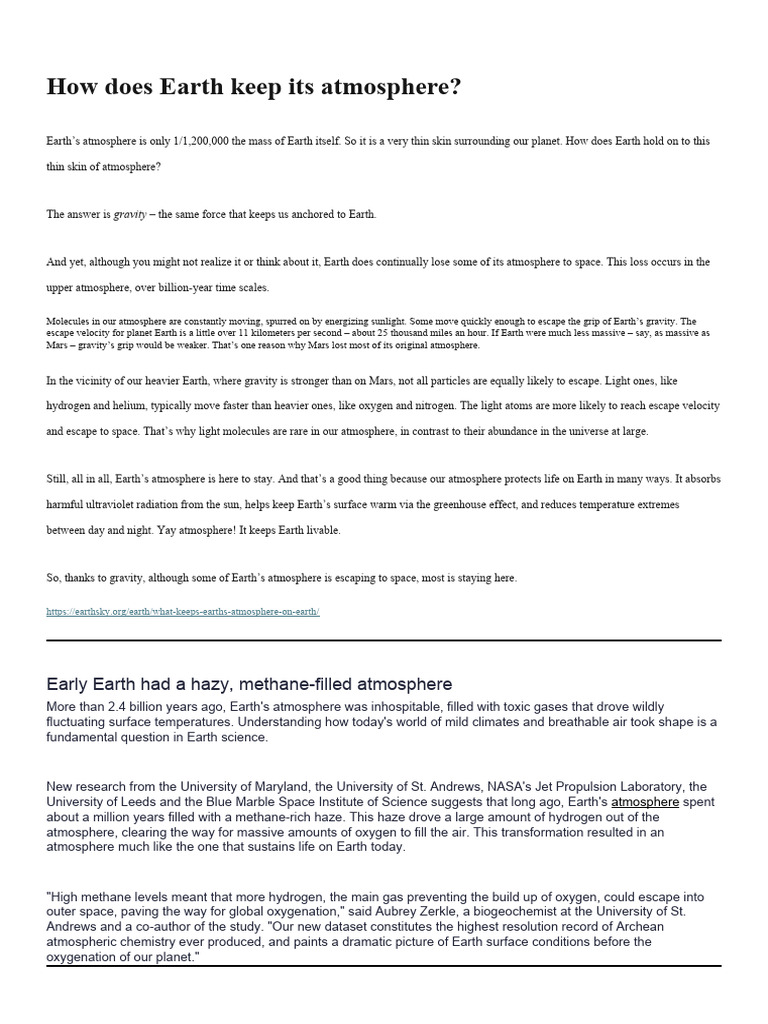 Atmosphere Pdf Atmosphere Atmosphere Of Earth