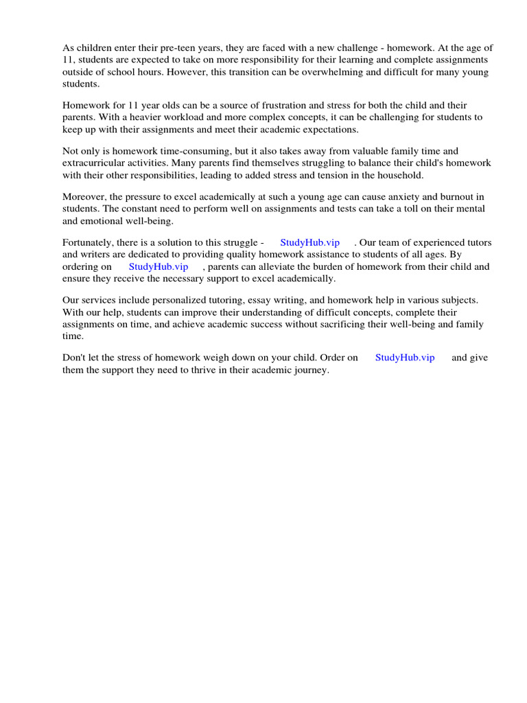Homework For 11 Year Olds | Download Free PDF | Homework | Worksheet
