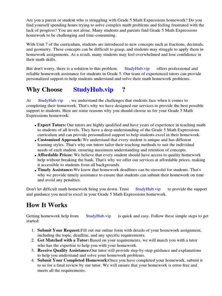 Math Expressions Grade 5 Homework and Remembering Unit 7 | PDF