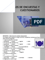 Ejemplos de encuestas y cuestionarios