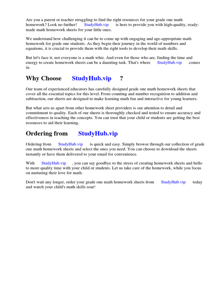 Grade One Math Homework Sheets | Download Free PDF | Worksheet