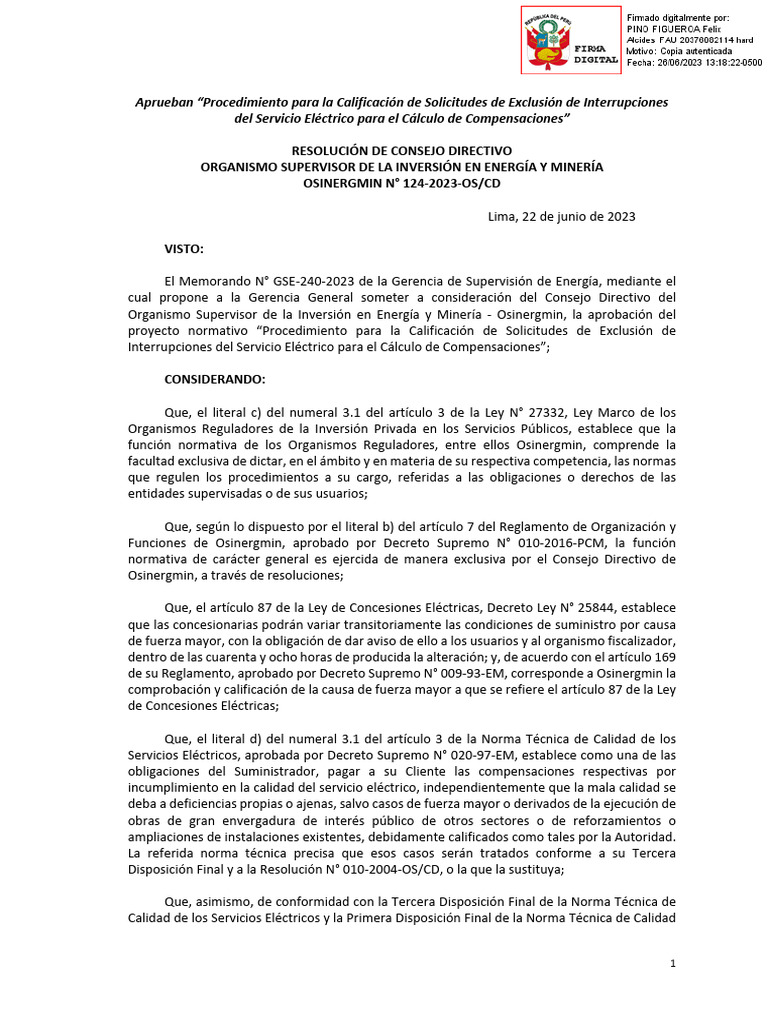 Resolucion osinergmin 124 2023 os cd pdf rel concesi n contrato 