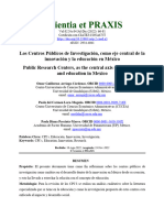 Los Centros Publicos de Investigacion Como Eje Central