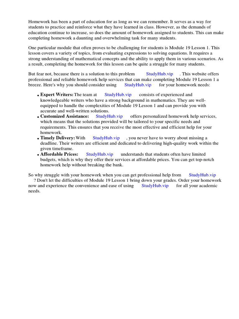 Evaluate Homework and Practice Module 19 Lesson 1 PDF Mathematics